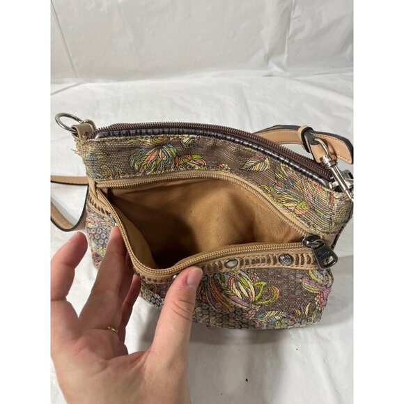 Sakroots Campus Mini Purse Artist Circle Peace Bird Print Crossbody Sequins Jute - Picture 13 of 16